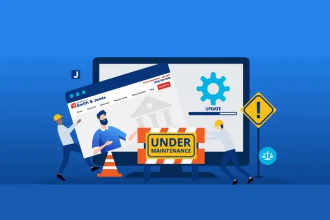 Website under maintenance with updates